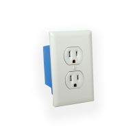 4k Receptacle with Wall Plate in optional beige or white color